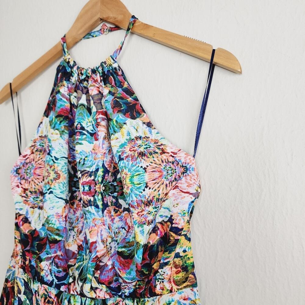 Keepsake The Label Like Rain Halter Floral Dress Open Back Watercolor M NWT - Picture 4 of 10